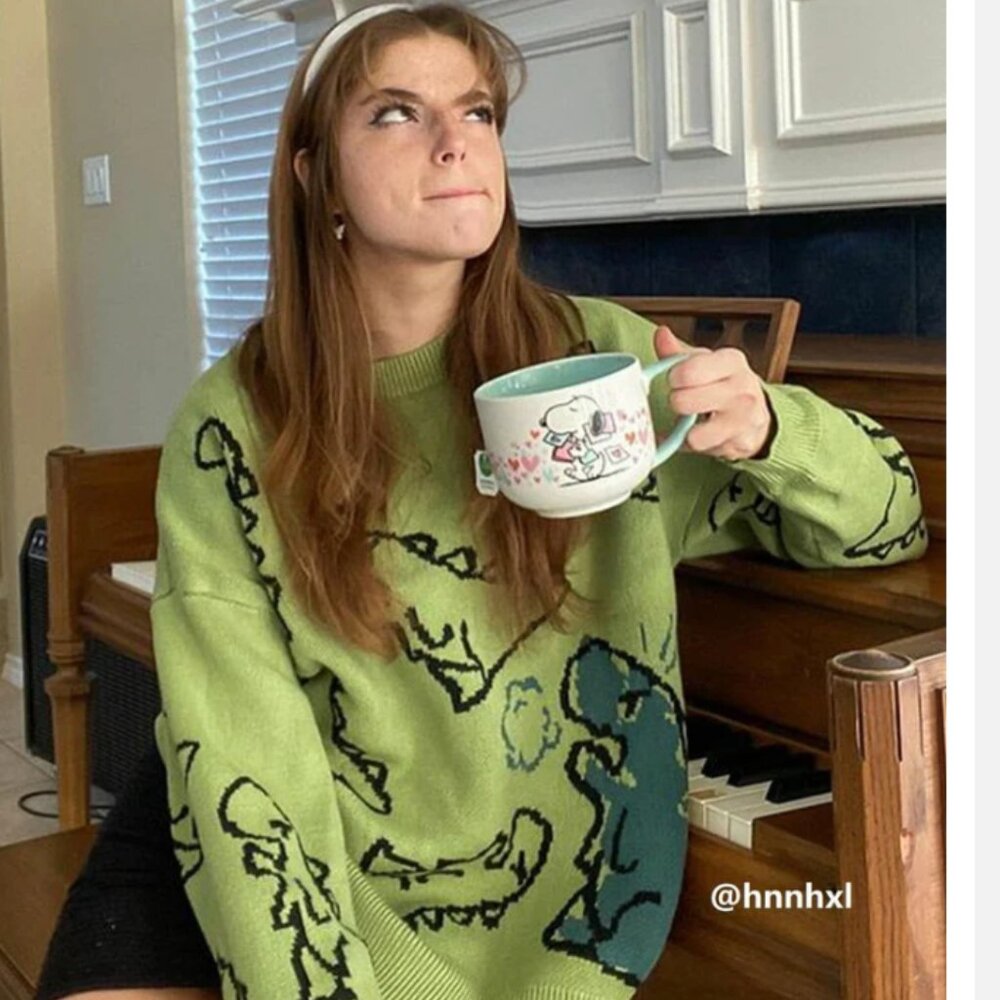 Aelfric Eden Dinosaur Cartoon Pattern Knit Sweater